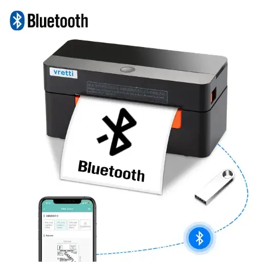 VRETTI Desktop Thermal Label Printer 4x6 Wireless Bluetooth Barcode Printer